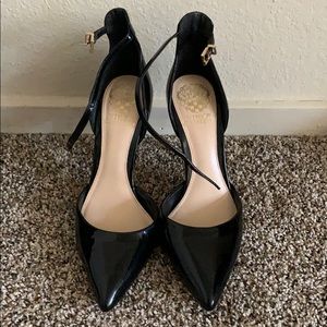 Vince camuto patent leather heels with ankle band